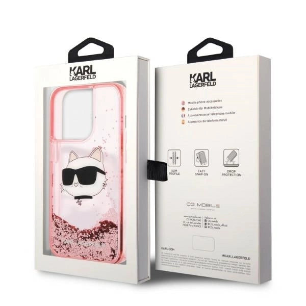 Karl Lagerfeld KLHCP14LLNCHCP iPhone 14 Pro 6.1" pink/pink hardcase Glitter Choupette Head_7