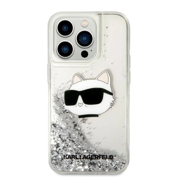 Karl Lagerfeld KLHCP14LLNHCCS iPhone 14 Pro 6.1" silver/silver hardcase Glitter Choupette Head_2