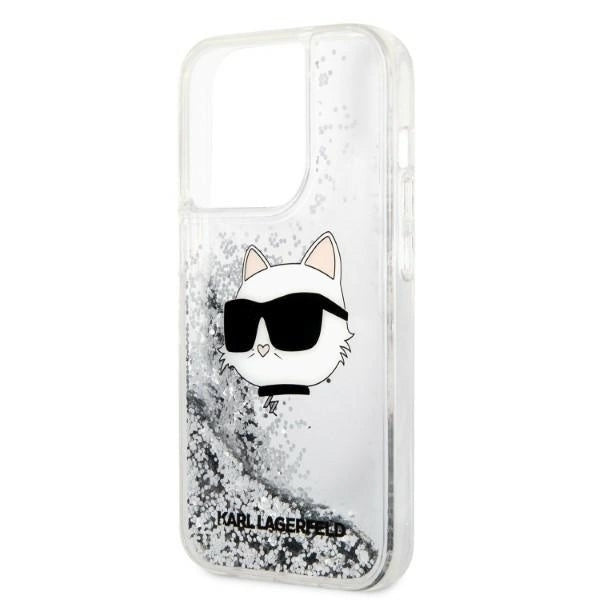 Karl Lagerfeld KLHCP14LLNHCCS iPhone 14 Pro 6.1" silver/silver hardcase Glitter Choupette Head_5