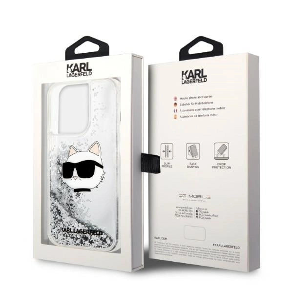 Karl Lagerfeld KLHCP14LLNHCCS iPhone 14 Pro 6.1" silver/silver hardcase Glitter Choupette Head_7