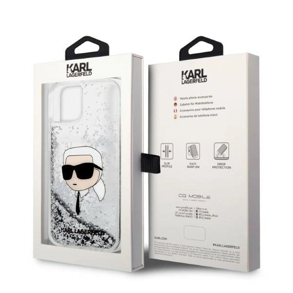 Karl Lagerfeld KLHCP14MLNKHCH iPhone 14 Plus 6.7" silver/silver hardcase Glitter Karl Head_7