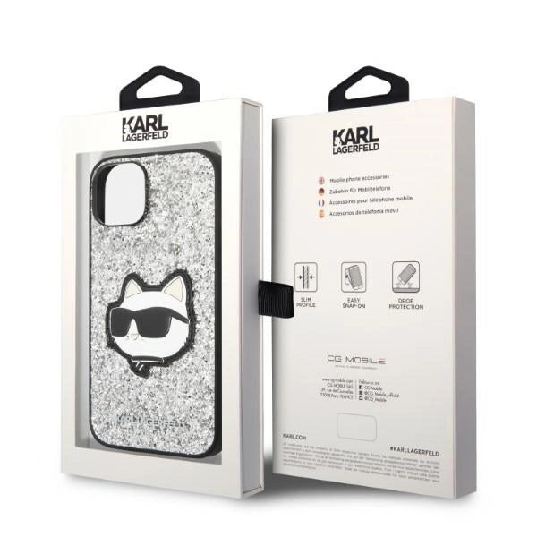 Karl Lagerfeld KLHCP14SG2CPS iPhone 14 6.1" silver/silver hardcase Glitter Choupette Patch_7
