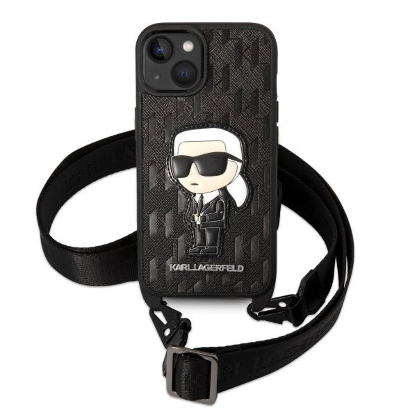 Karl Lagerfeld KLHCP14SSTKMK iPhone 14 6.1" black/black hardcase Monogram Ikonik Patch_1