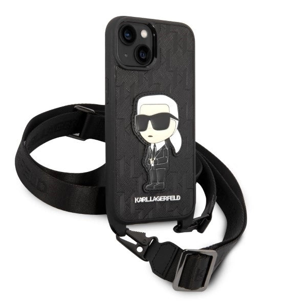 Karl Lagerfeld KLHCP14SSTKMK iPhone 14 6.1" black/black hardcase Monogram Ikonik Patch_2