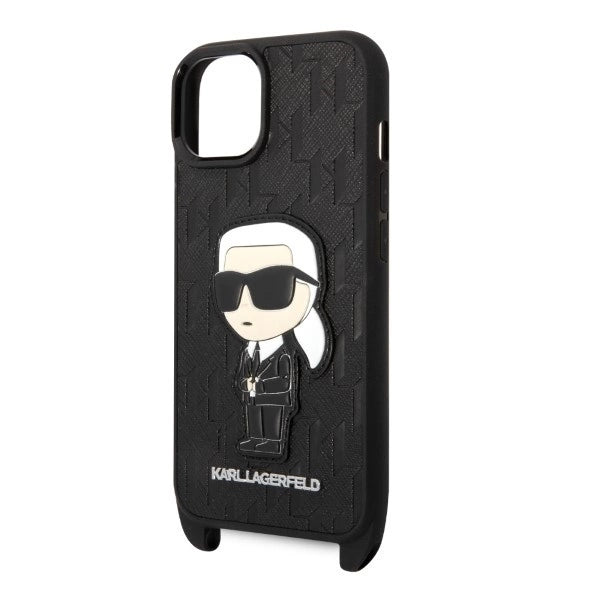 Karl Lagerfeld KLHCP14SSTKMK iPhone 14 6.1" black/black hardcase Monogram Ikonik Patch_4