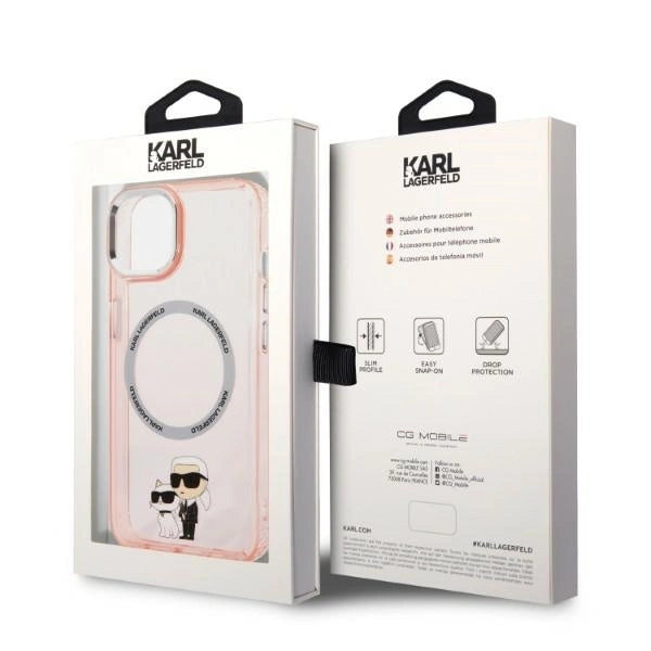 Karl Lagerfeld KLHMP14SHNKCIP iPhone 14 6.1" hardcase pink/pink Iconic Karl&Choupette Magsafe_7