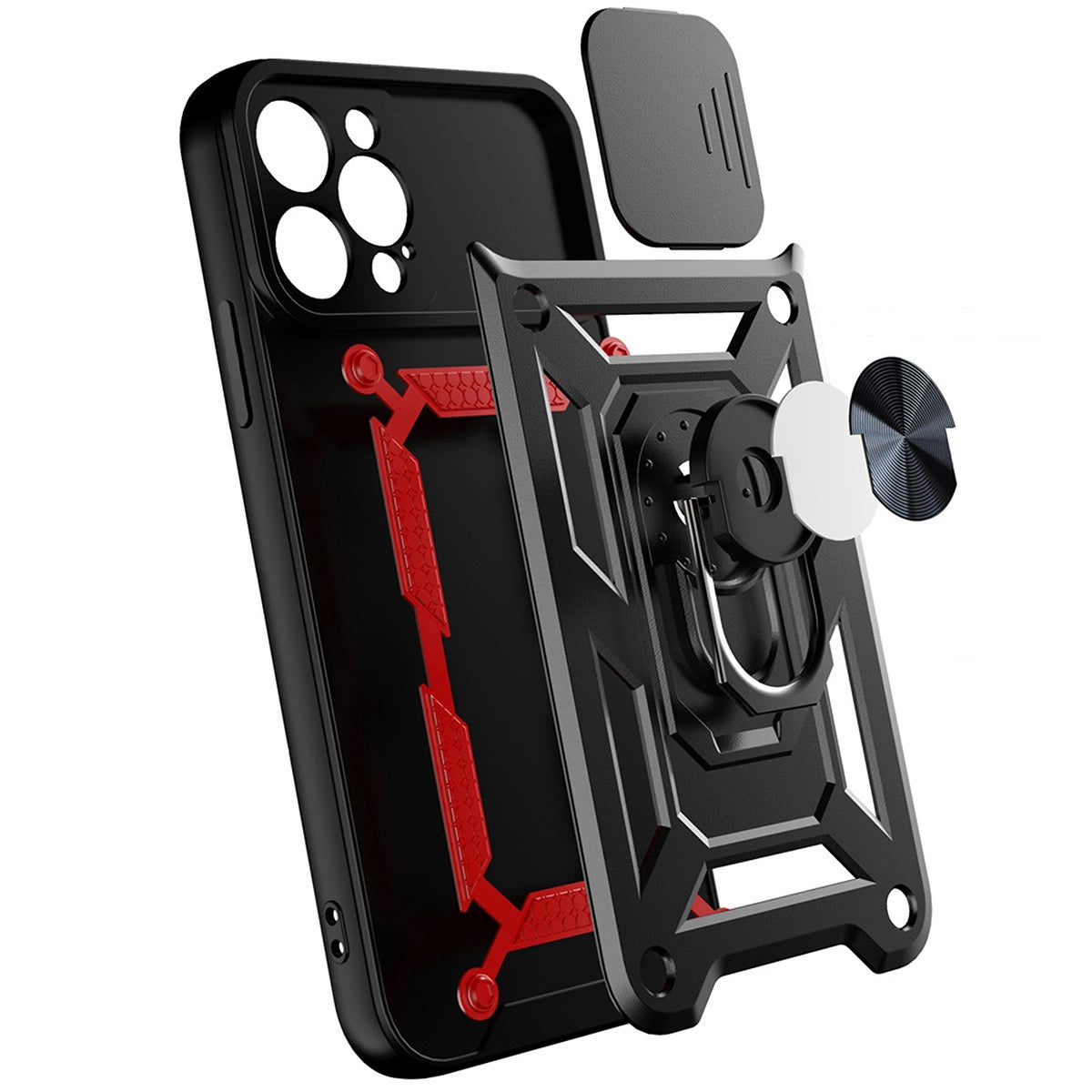 Hybrid Armor Camshield case for Huawei nova Y90 armored case with camera cover black_7