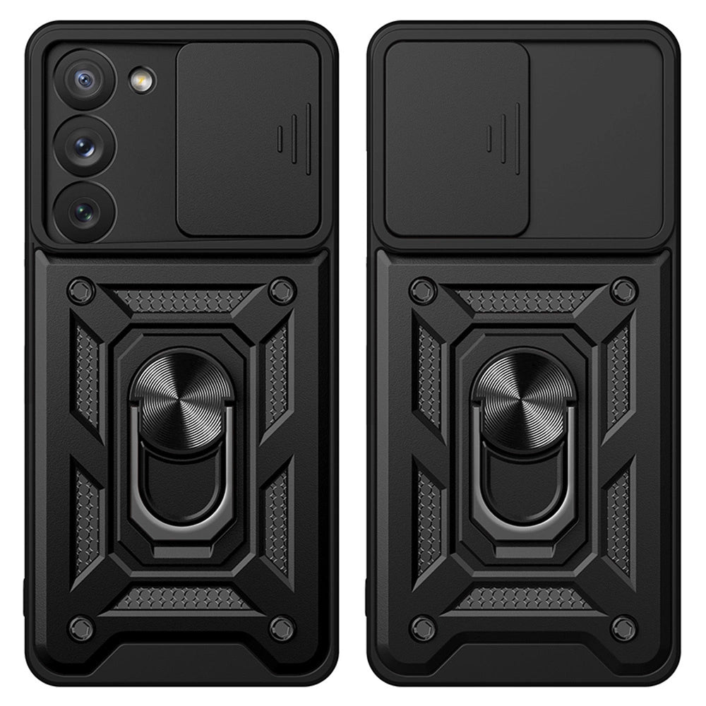 Hybrid Armor Camshield case for Samsung Galaxy S23 armored case with camera cover blue_8