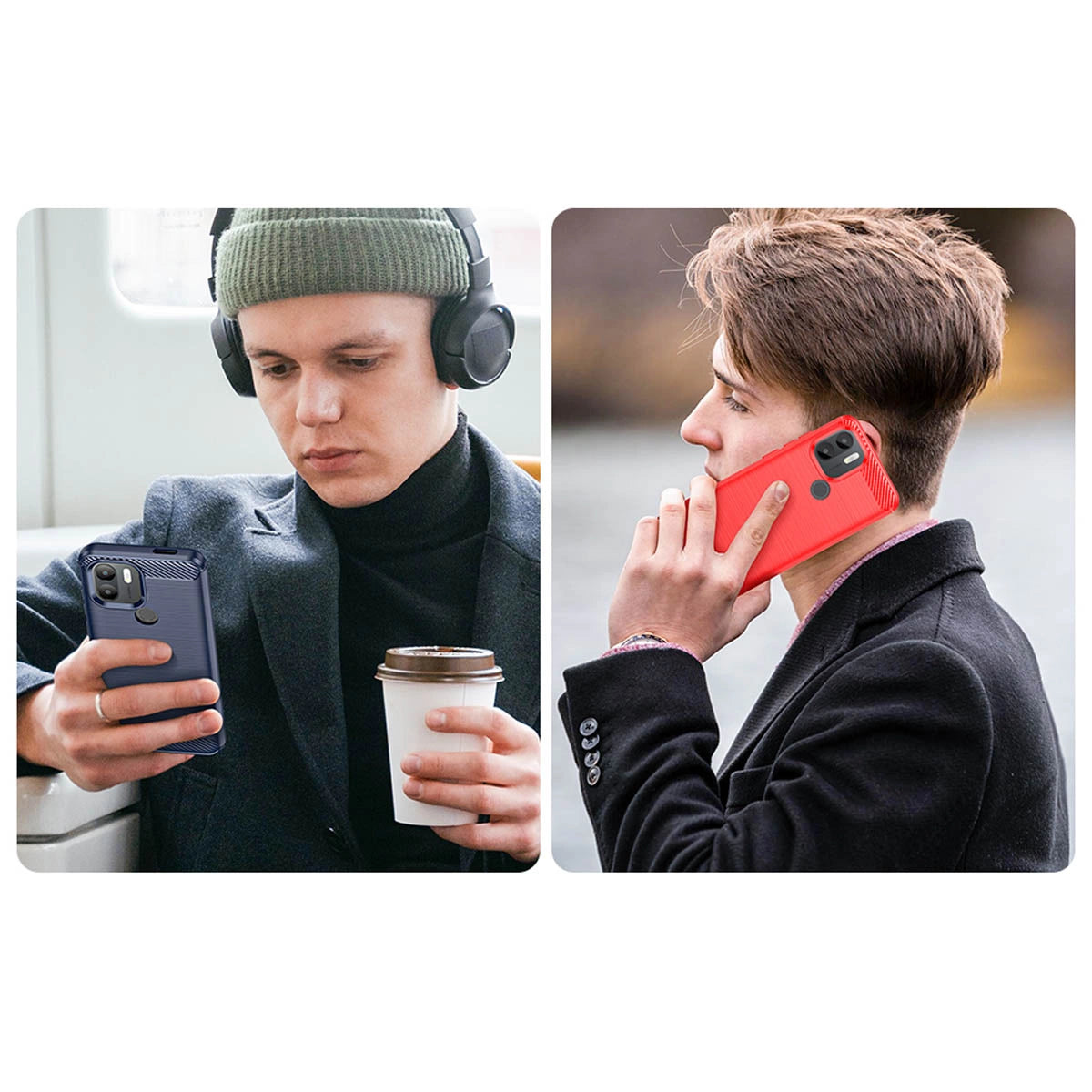 Carbon Case case for Xiaomi Redmi A1+ flexible silicone carbon cover black_9