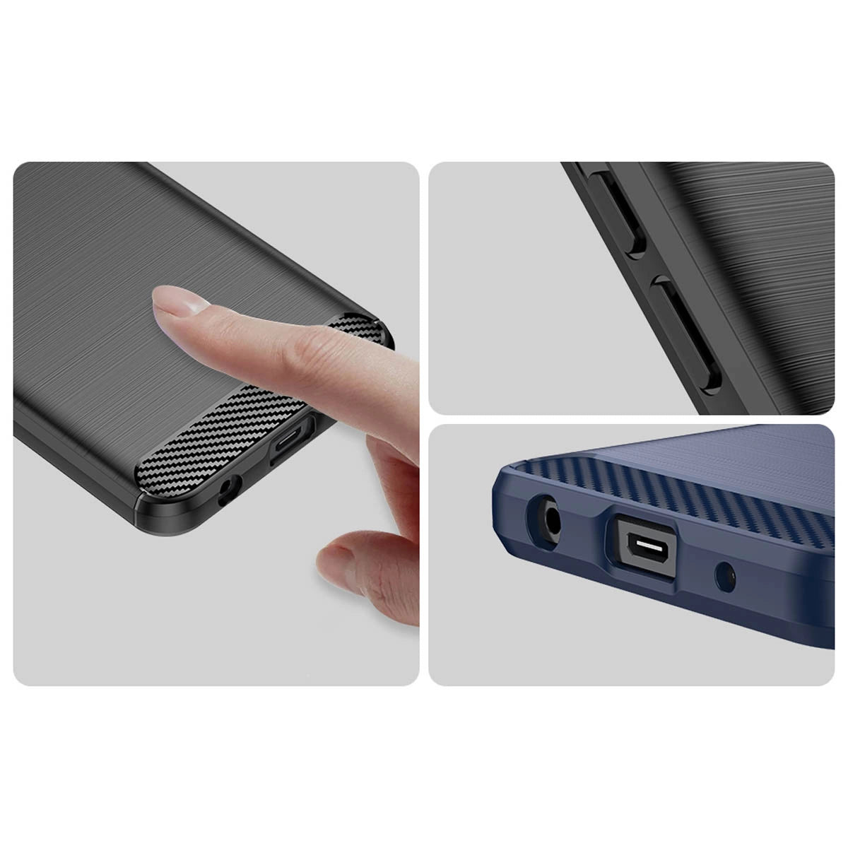 Carbon Case case for Xiaomi Redmi A1+ flexible silicone carbon cover black_10