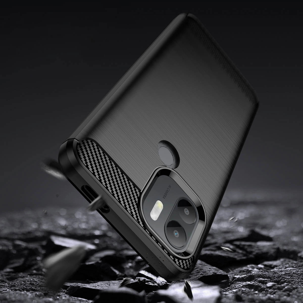 Carbon Case case for Xiaomi Redmi A1+ flexible silicone carbon cover black_3