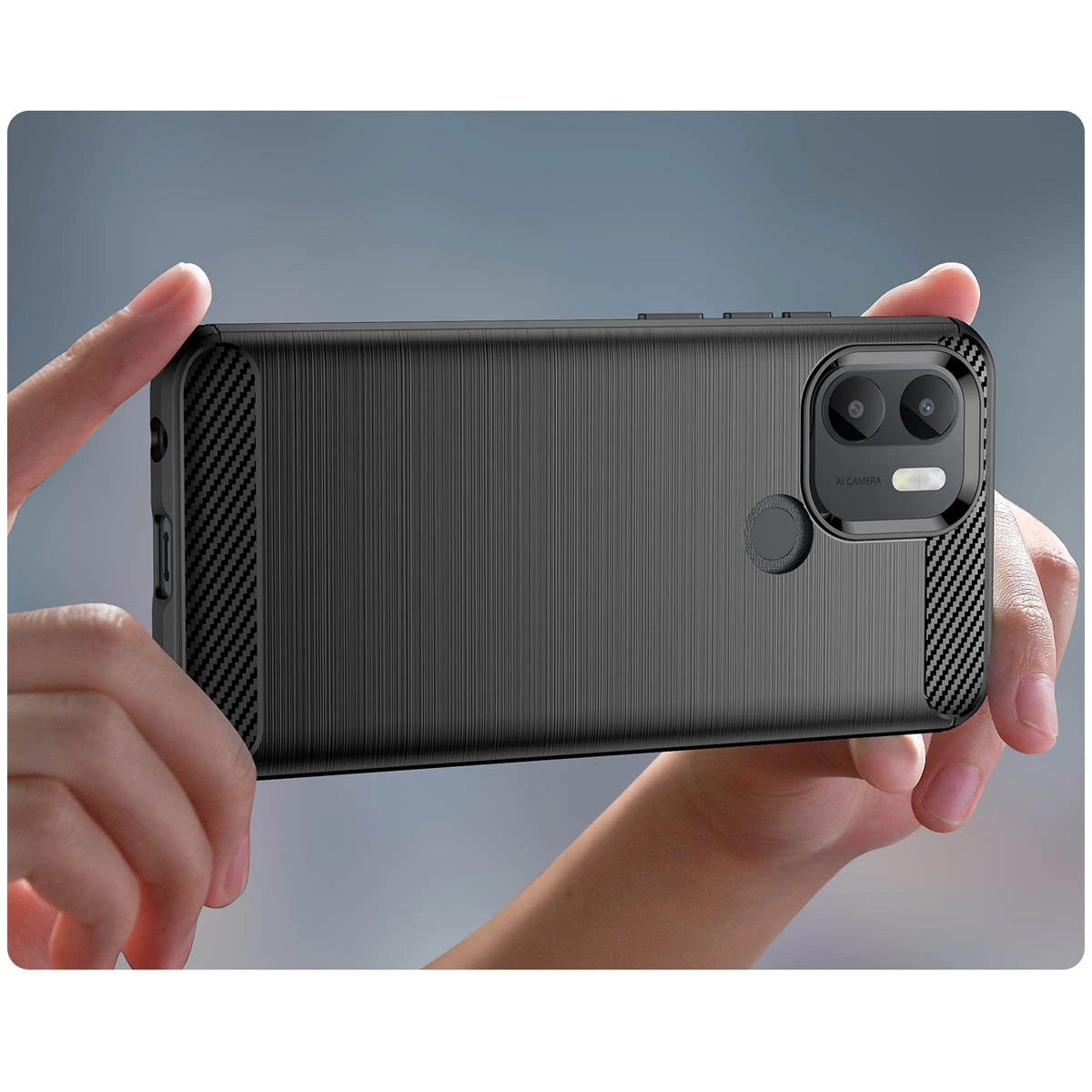 Carbon Case case for Xiaomi Redmi A1+ flexible silicone carbon cover black_4