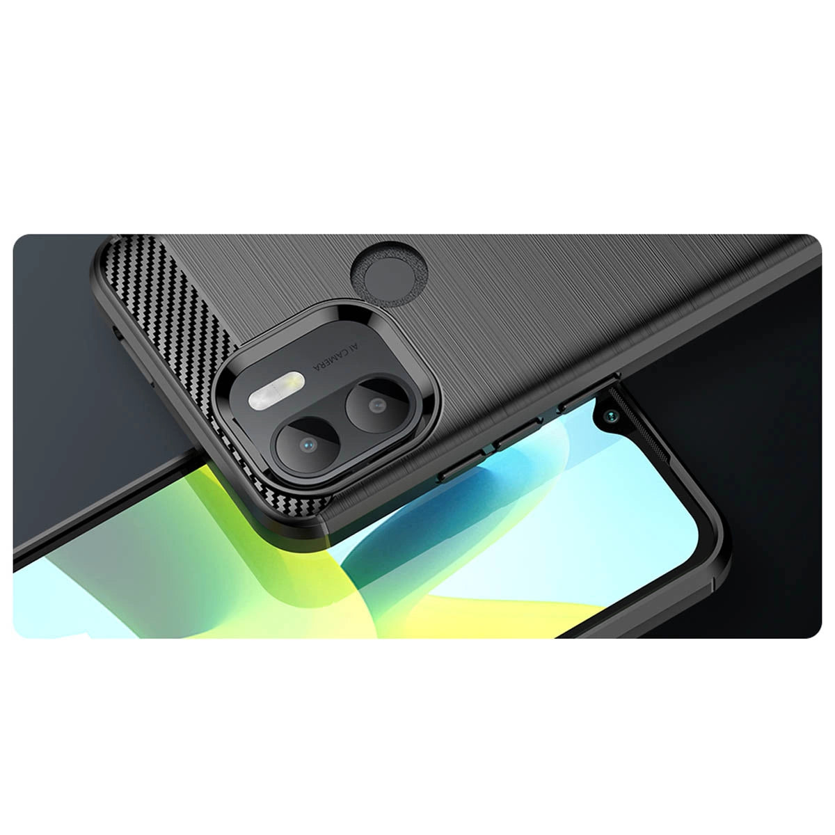 Carbon Case case for Xiaomi Redmi A1+ flexible silicone carbon cover black_8