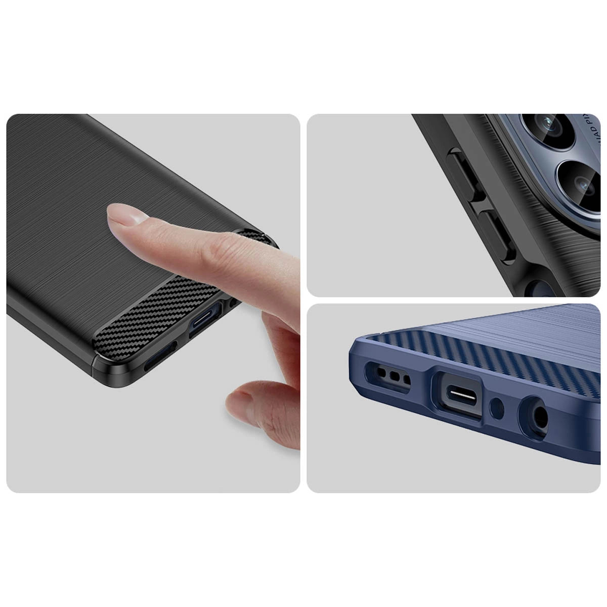 Carbon Case for Motorola Moto G62 5G flexible silicone carbon cover black_9