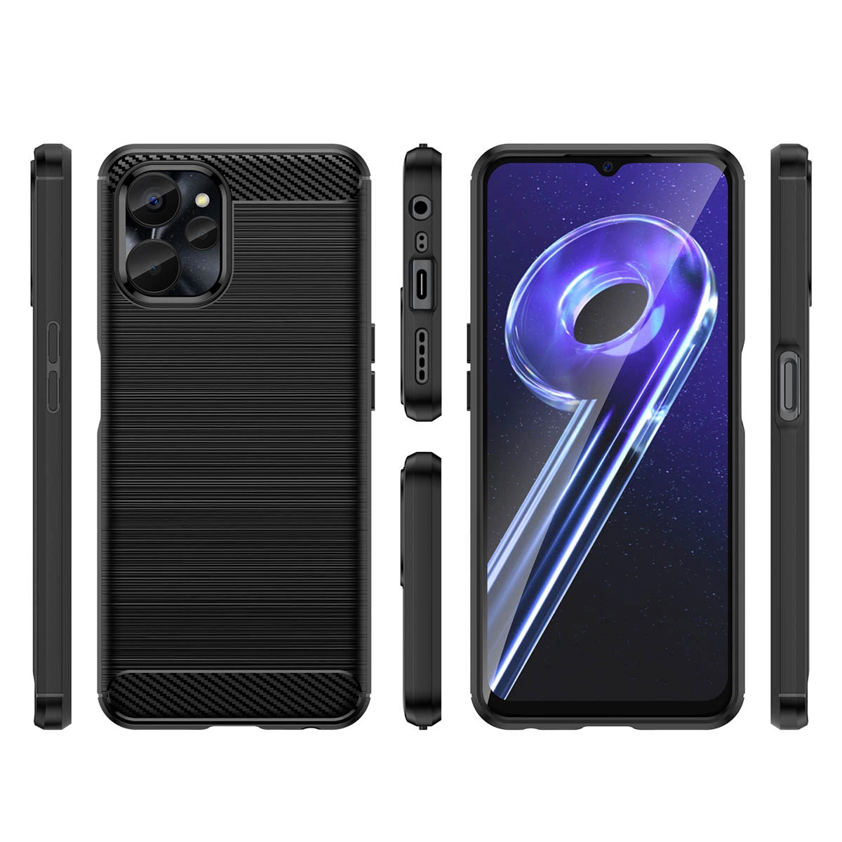 Carbon Case for Realme 10 5G / Realme 9i 5G Flexible Silicone Carbon Cover Black_2