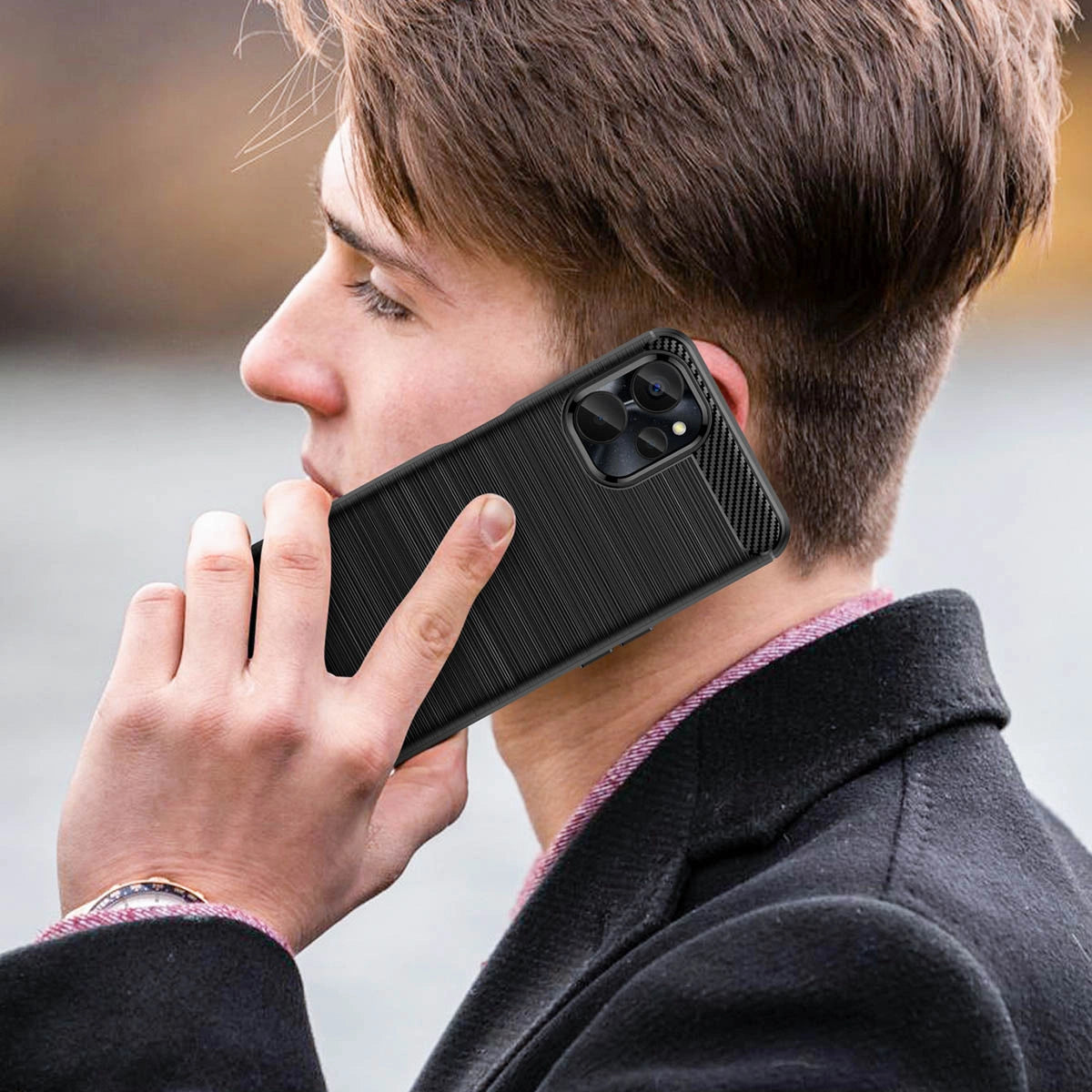 Carbon Case for Realme 10 5G / Realme 9i 5G Flexible Silicone Carbon Cover Black_7