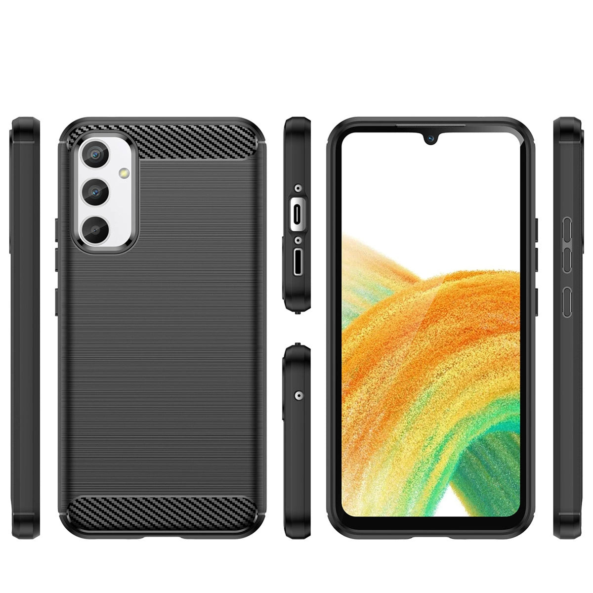 Carbon Case case for Realme 10 Pro flexible silicone carbon cover black_1