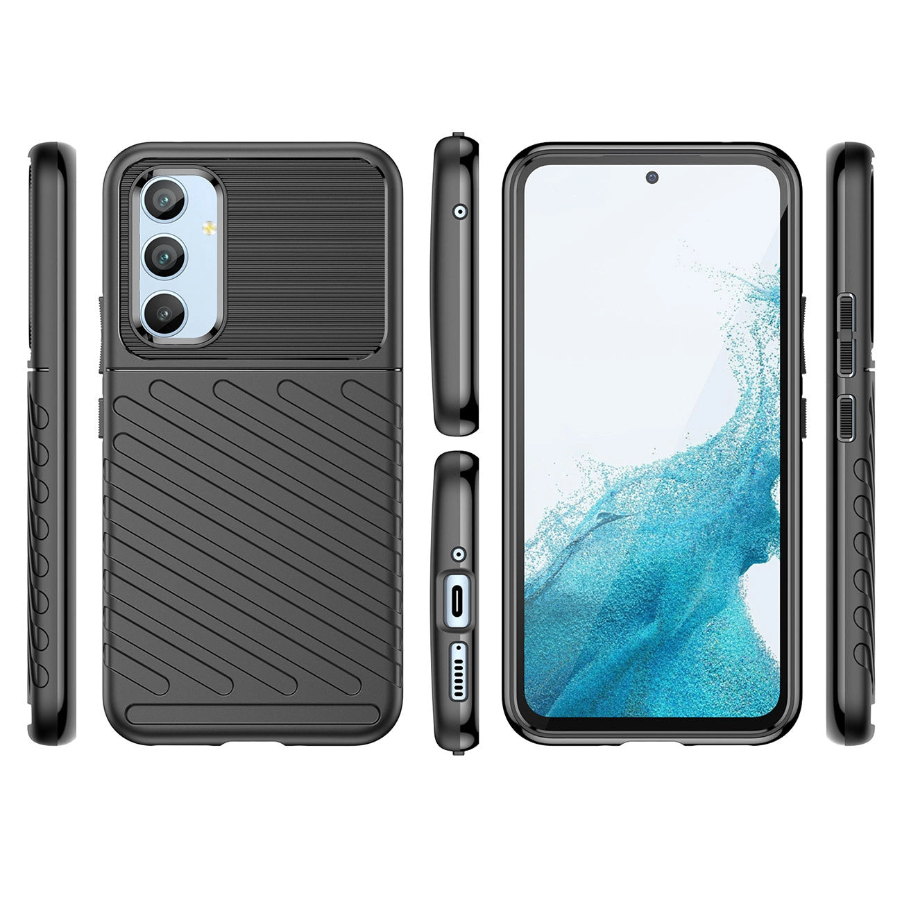 Thunder Case case for Samsung Galaxy A54 5G silicone armored cover blue_1