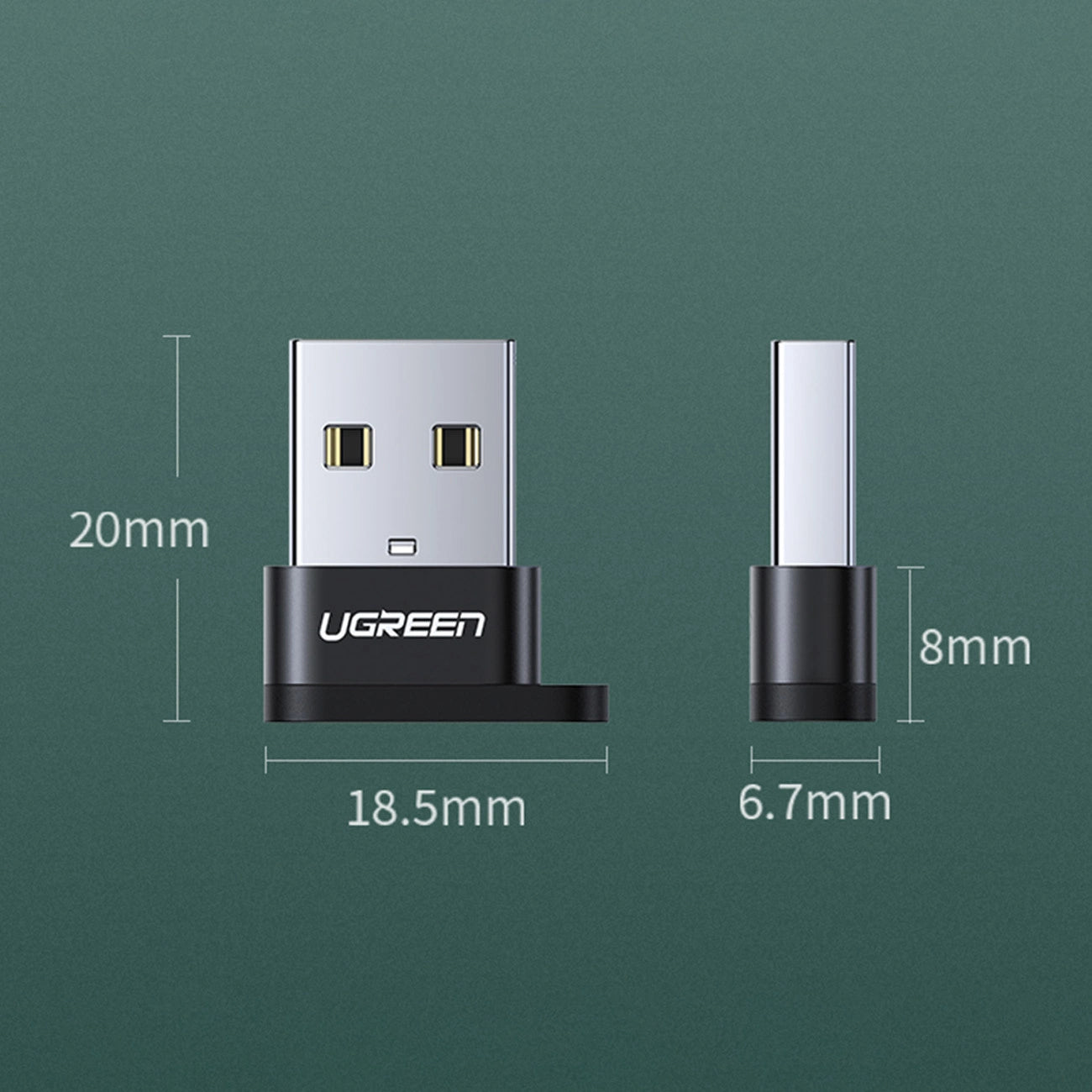 Ugreen US280 50568 USB-C 3.1 (female) / USB-A 2.0 (male) adapter - black_11