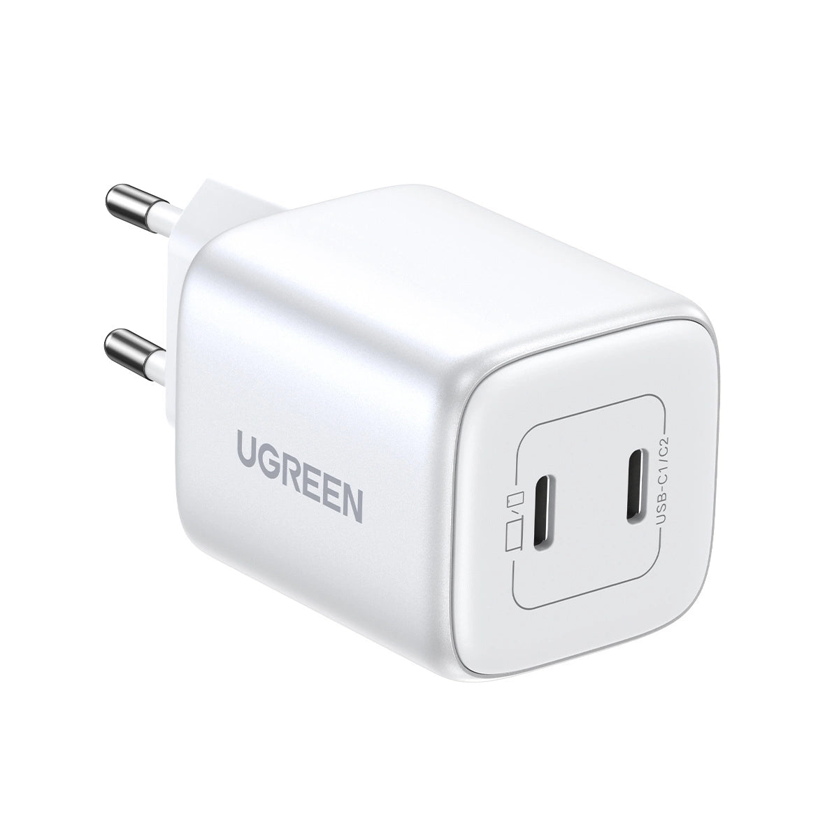GaN Fast Charger 2 x USB-C 45W QC PD Ugreen CD294 - White_1