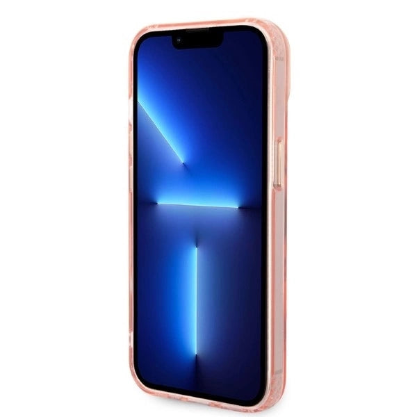 Guess GUHMP14SHTCMP iPhone 14 6.1" pink/pink hard case Gold Outline Translucent MagSafe_4