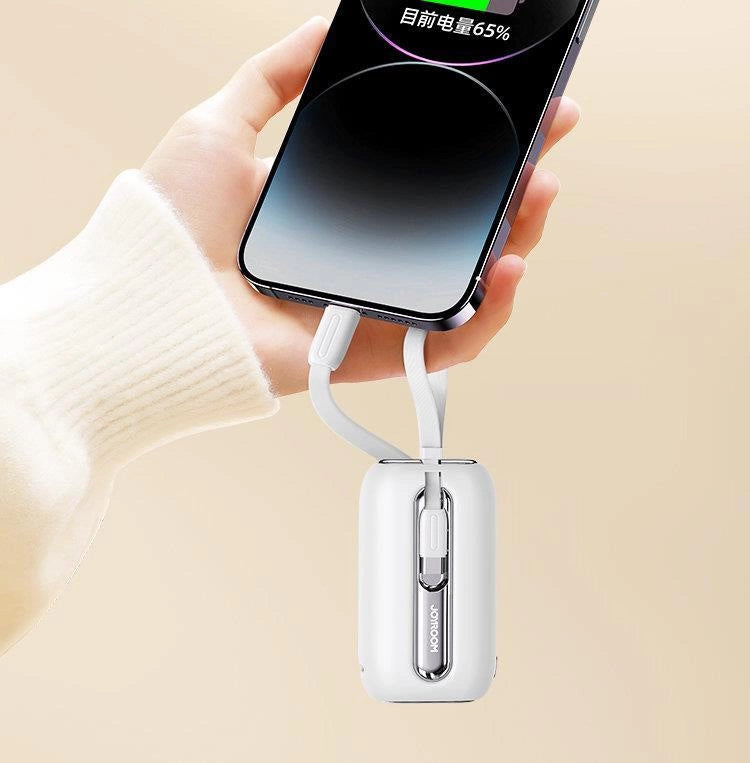 Joyroom mini powerbank 10000mAh Colorful Series 22.5W with 2 built-in USB C and Lightning cables white (JR-L012)_12