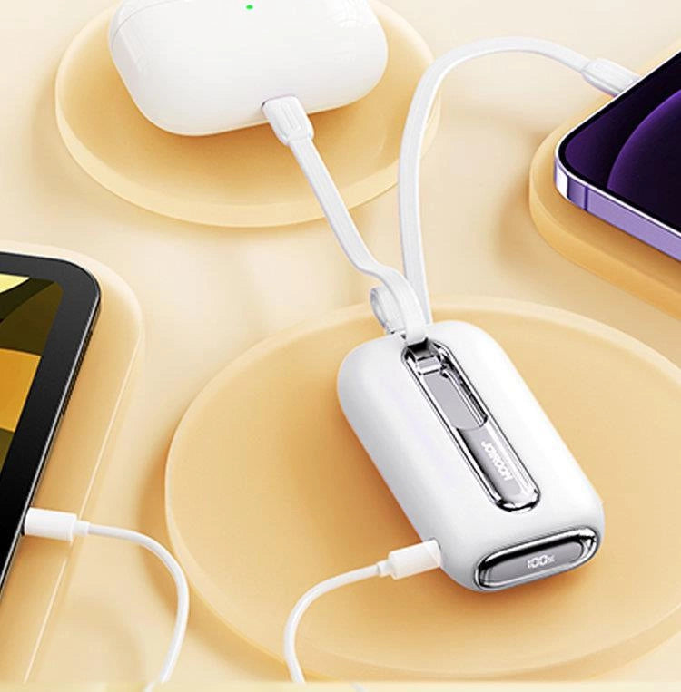 Joyroom mini powerbank 10000mAh Colorful Series 22.5W with 2 built-in USB C and Lightning cables white (JR-L012)_14
