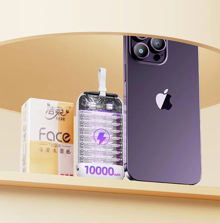 Joyroom mini powerbank 10000mAh Colorful Series 22.5W with 2 built-in USB C and Lightning cables white (JR-L012)_15