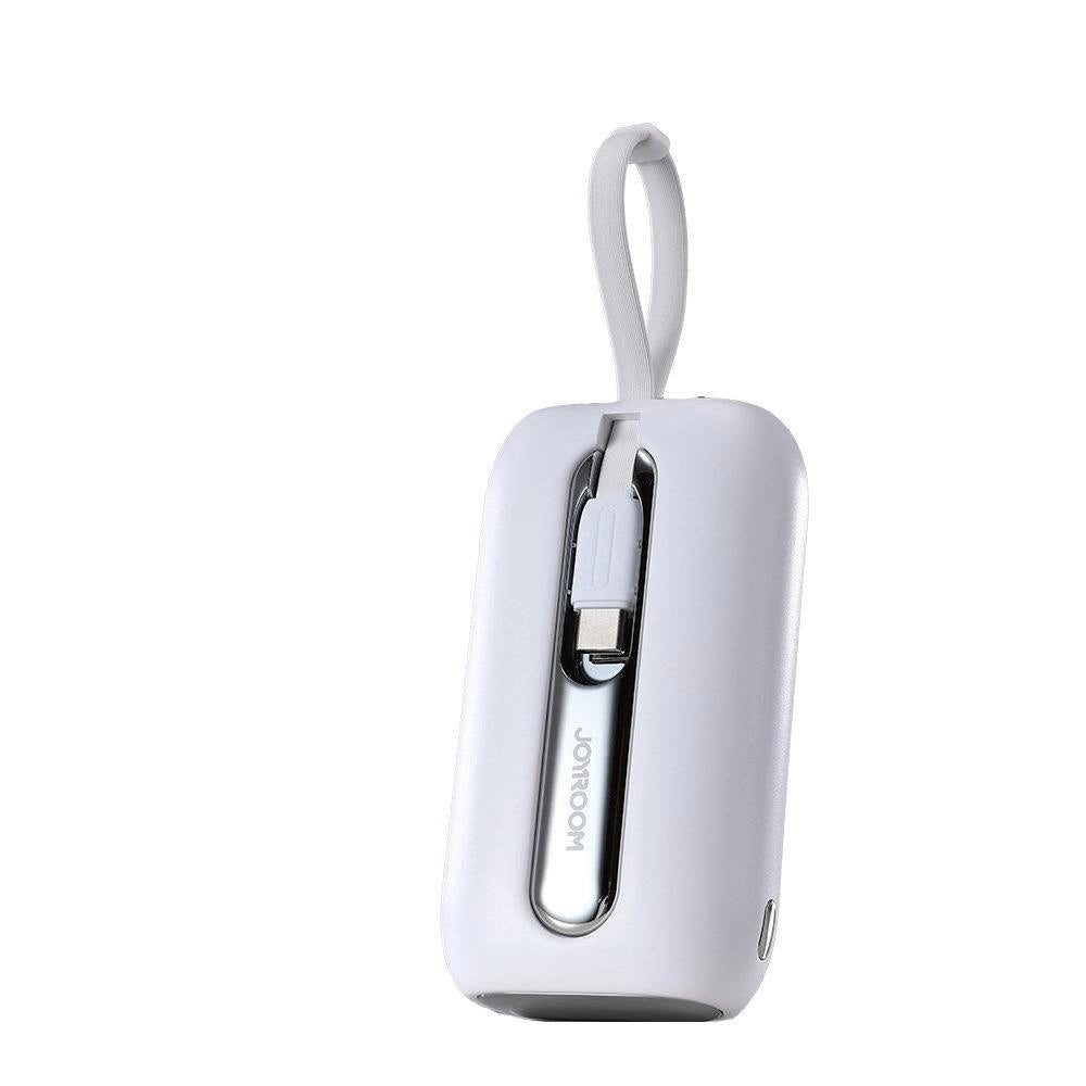 Joyroom mini powerbank 10000mAh Colorful Series 22.5W with 2 built-in USB C and Lightning cables white (JR-L012)_2