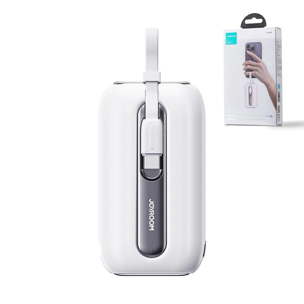 Joyroom mini powerbank 10000mAh Colorful Series 22.5W with 2 built-in USB C and Lightning cables white (JR-L012)_7