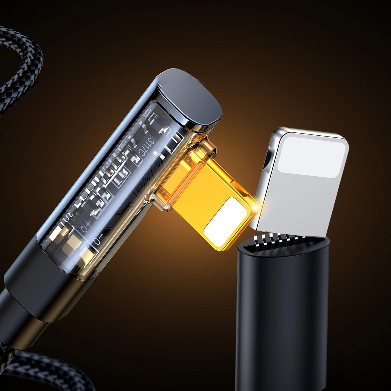 Angle Cable to USB-A / Lightning / 1.2m Joyroom S-UL012A6 (black)_5