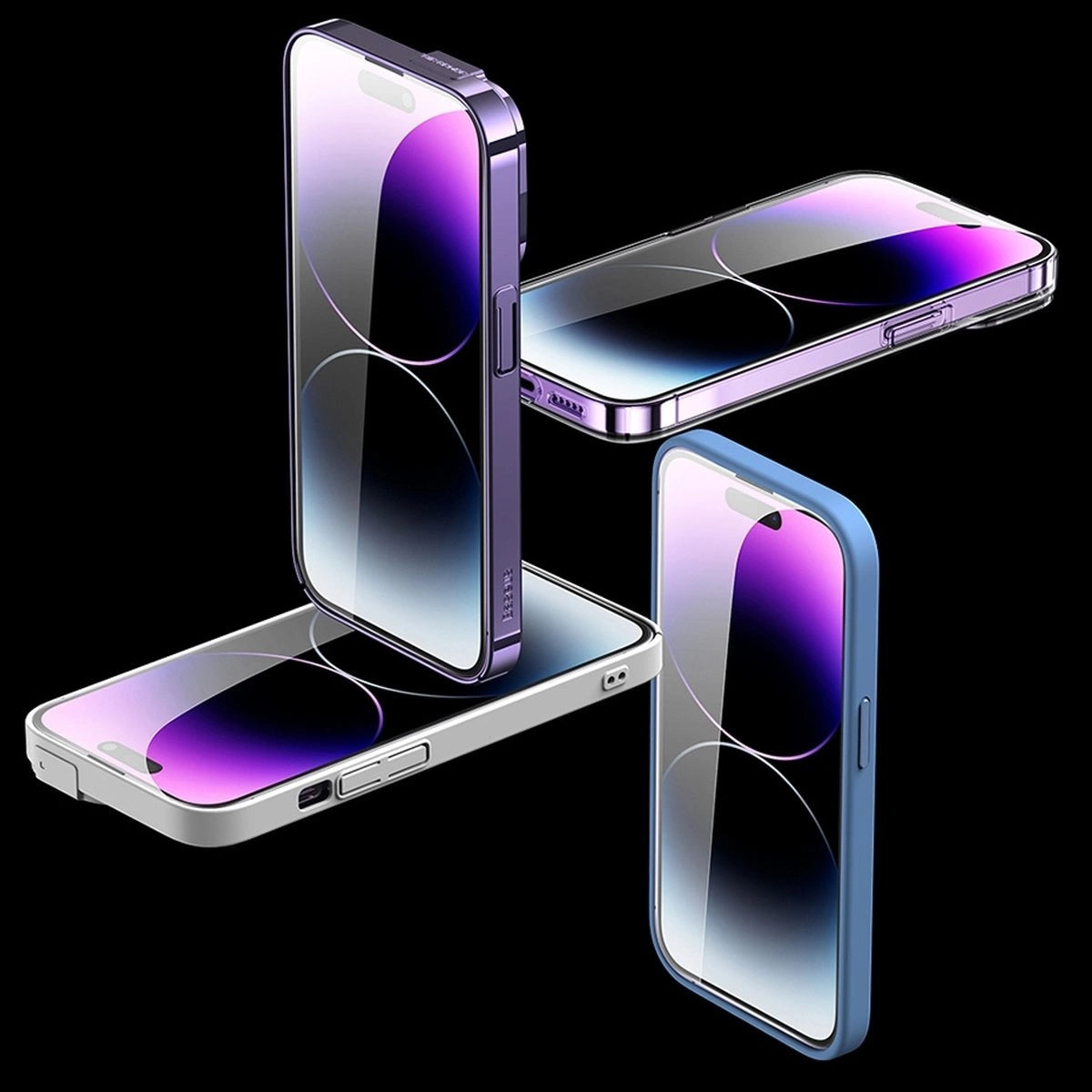 Baseus Full Screen Tempered Glass for iPhone 14 Pro Max with Anti Blue Light Filter and 0.3mm Speaker Cover + Mounting Frame_23