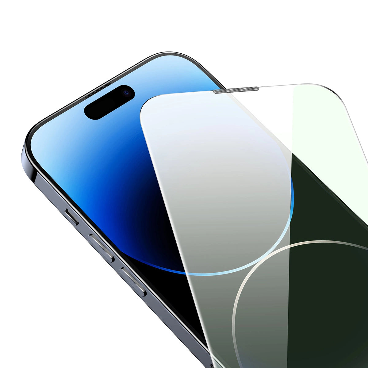 Baseus Full Screen Tempered Glass for iPhone 14 Pro Max with Anti Blue Light Filter and 0.3mm Speaker Cover + Mounting Frame_6