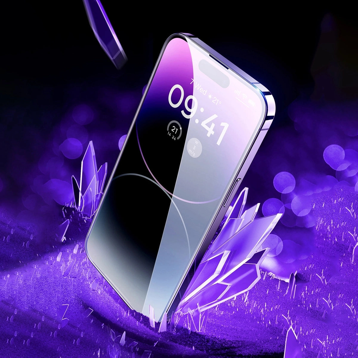 Baseus Set of 2x Tempered Glass for iPhone 14 Pro Full Screen with Speaker Cover 0.3mm + Mounting Frame_11