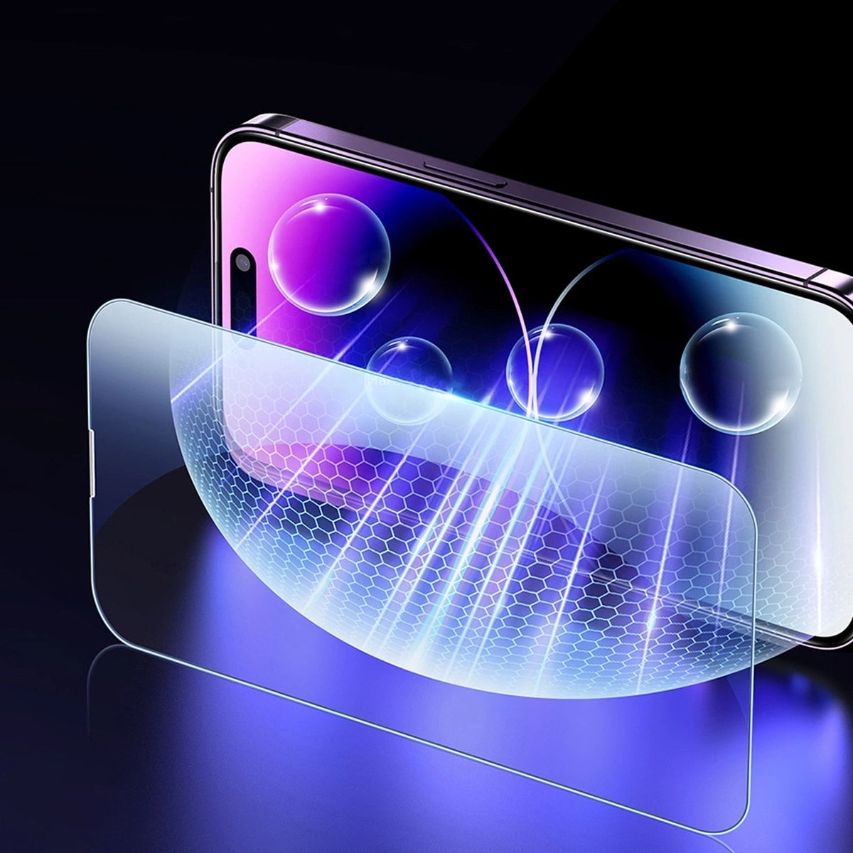 Baseus Set of 2x Tempered Glass for iPhone 14 Pro Full Screen with Speaker Cover 0.3mm + Mounting Frame_14
