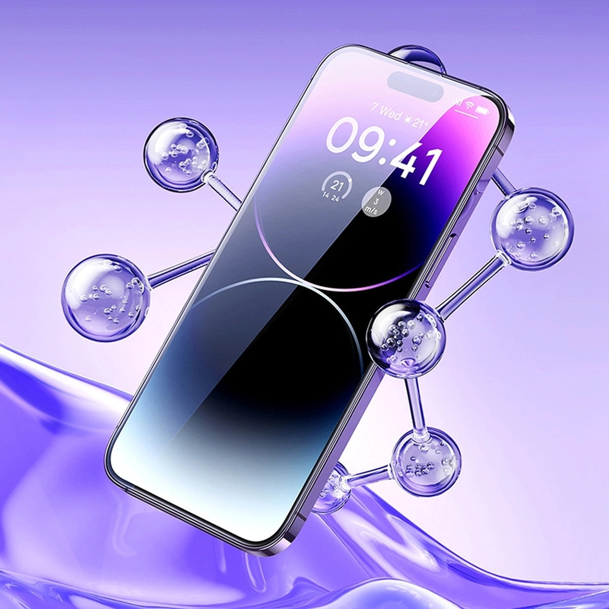 Baseus Set of 2x Tempered Glass for iPhone 14 Pro Full Screen with Speaker Cover 0.3mm + Mounting Frame_16