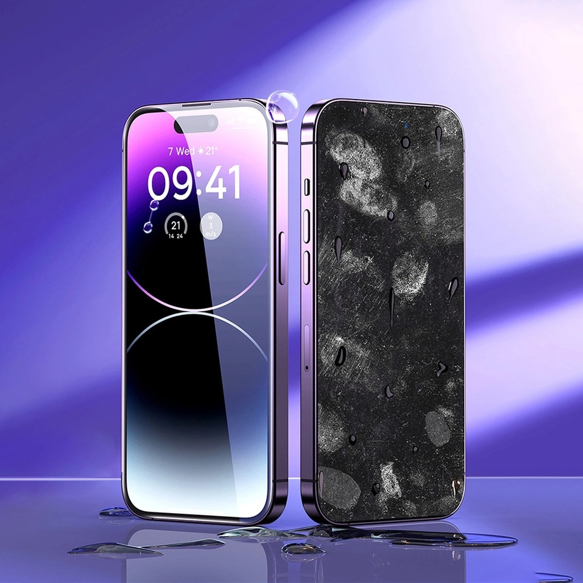Baseus Set of 2x Tempered Glass for iPhone 14 Pro Full Screen with Speaker Cover 0.3mm + Mounting Frame_19