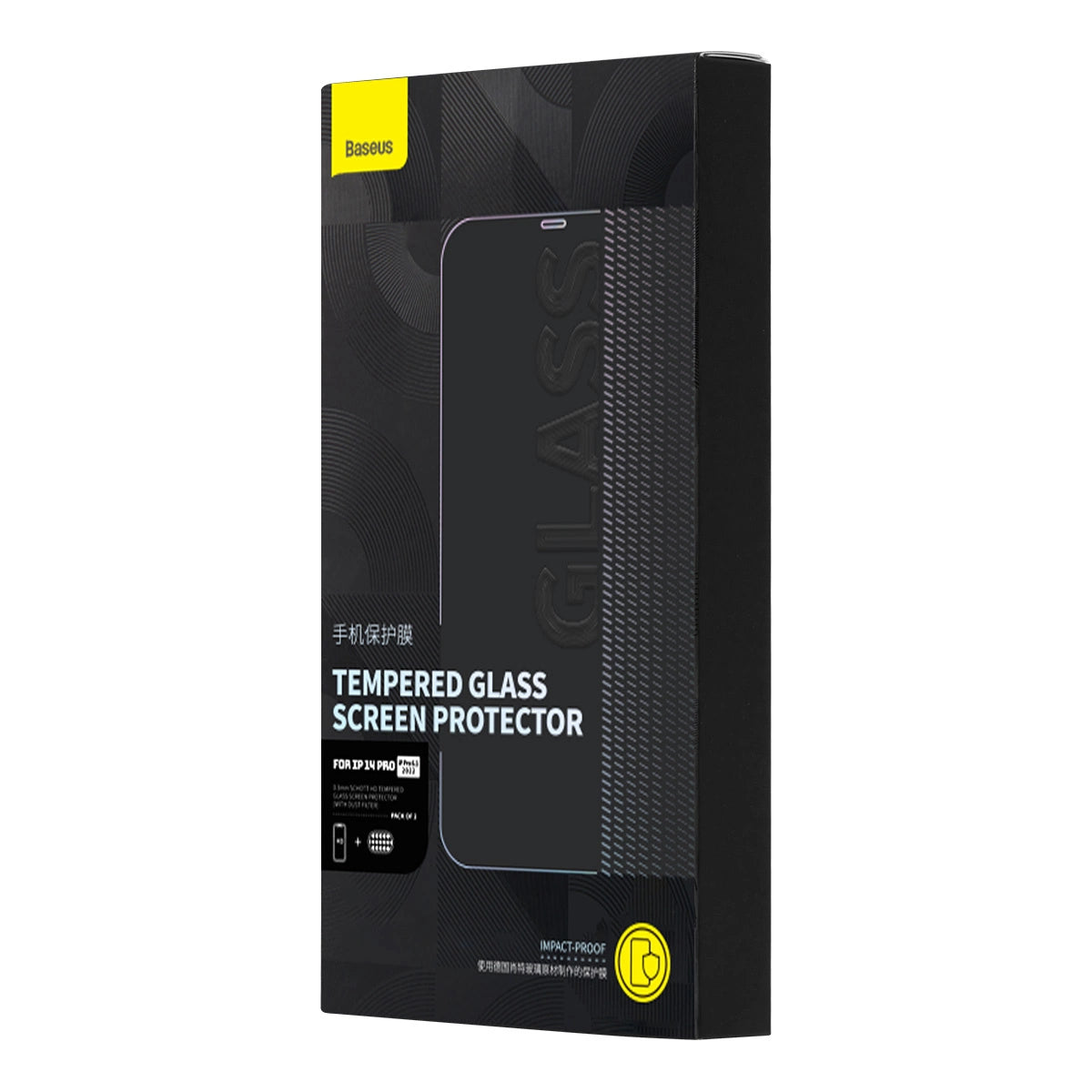 Baseus Set of 2x Tempered Glass for iPhone 14 Pro Full Screen with Speaker Cover 0.3mm + Mounting Frame_4