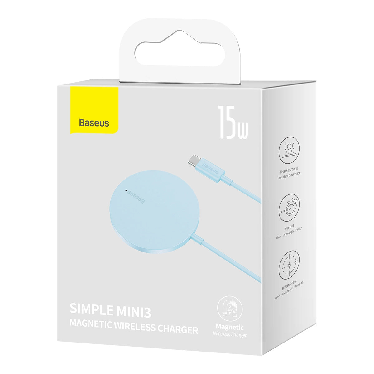 Baseus Simple Mini3 magnetic charger MagSafe Qi 15W blue_8