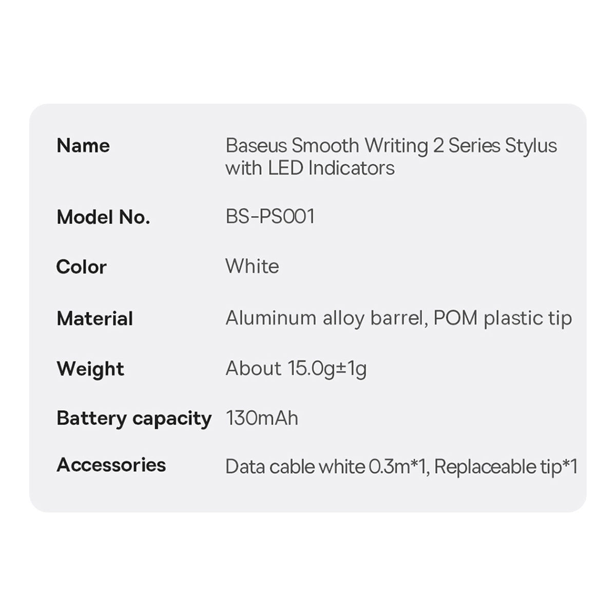 Active stylus for iPad Baseus Smooth Writing 2 SXBC060202 - white_27