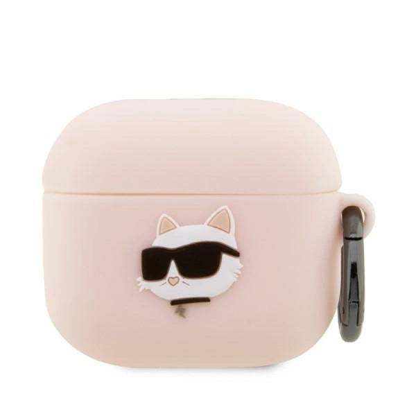 Karl Lagerfeld KLA3RUNCHP AirPods 3 cover pink/pink Silicone Choupette Head 3D_0