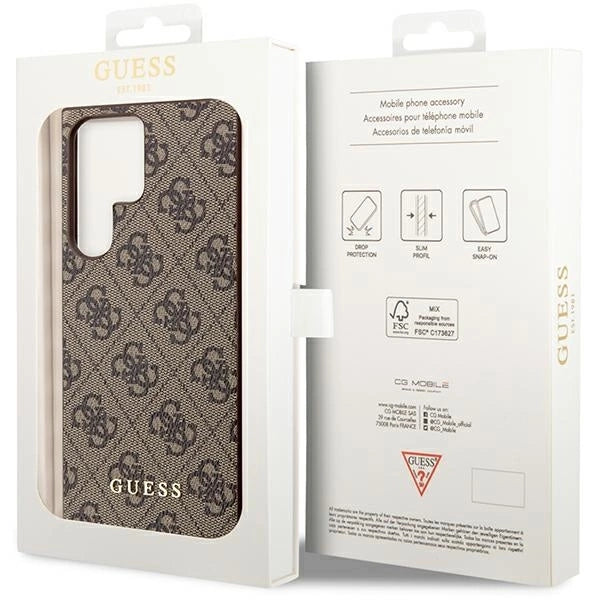 Guess GUHCS23LG4GFBR S23 Ultra S918 brown/brown hard case 4G Metal Gold Logo_7