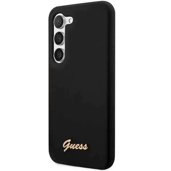 Guess GUHCS23MSLSMK S23+ S916 black/black hardcase Silicone Vintage Gold Logo_1