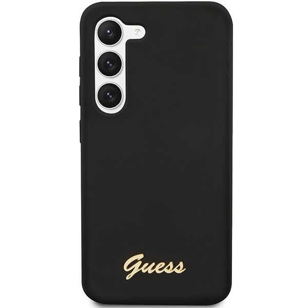 Guess GUHCS23MSLSMK S23+ S916 black/black hardcase Silicone Vintage Gold Logo_2