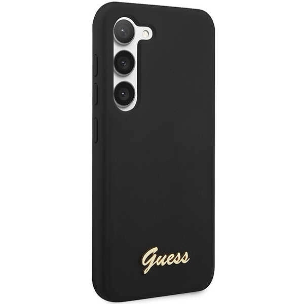 Guess GUHCS23MSLSMK S23+ S916 black/black hardcase Silicone Vintage Gold Logo_3