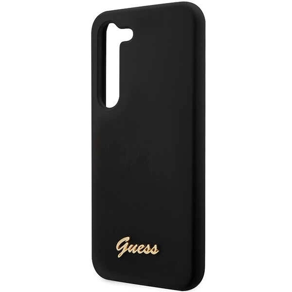 Guess GUHCS23MSLSMK S23+ S916 black/black hardcase Silicone Vintage Gold Logo_5