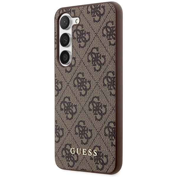 Guess GUHCS23SG4GFBR S23 S911 brown/brown hard case 4G Metal Gold Logo_1