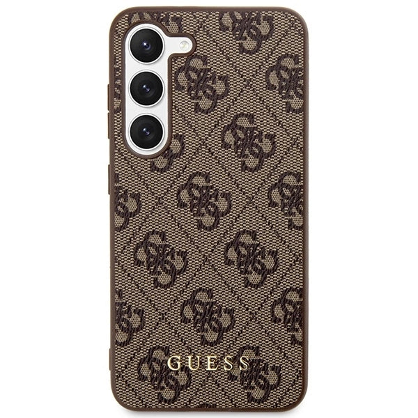 Guess GUHCS23SG4GFBR S23 S911 brown/brown hard case 4G Metal Gold Logo_2