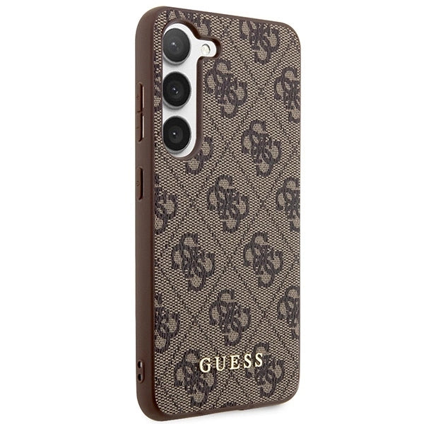 Guess GUHCS23SG4GFBR S23 S911 brown/brown hard case 4G Metal Gold Logo_3