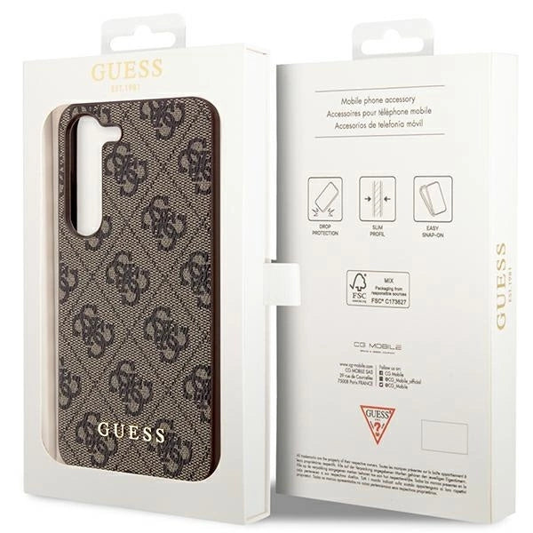 Guess GUHCS23SG4GFBR S23 S911 brown/brown hard case 4G Metal Gold Logo_7